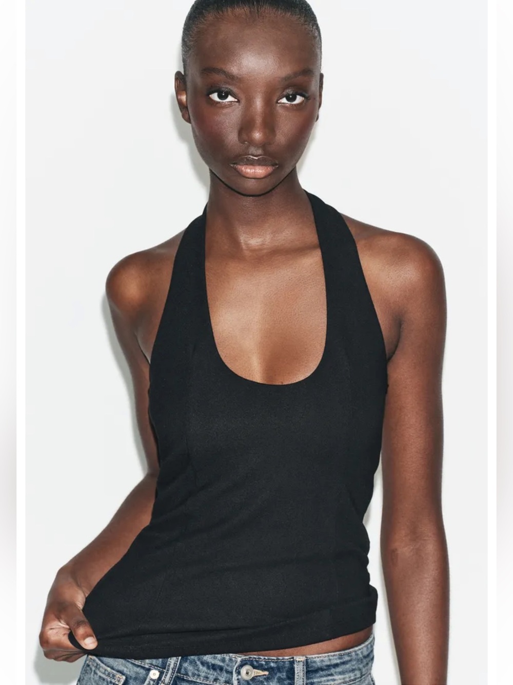 Crepe halter top